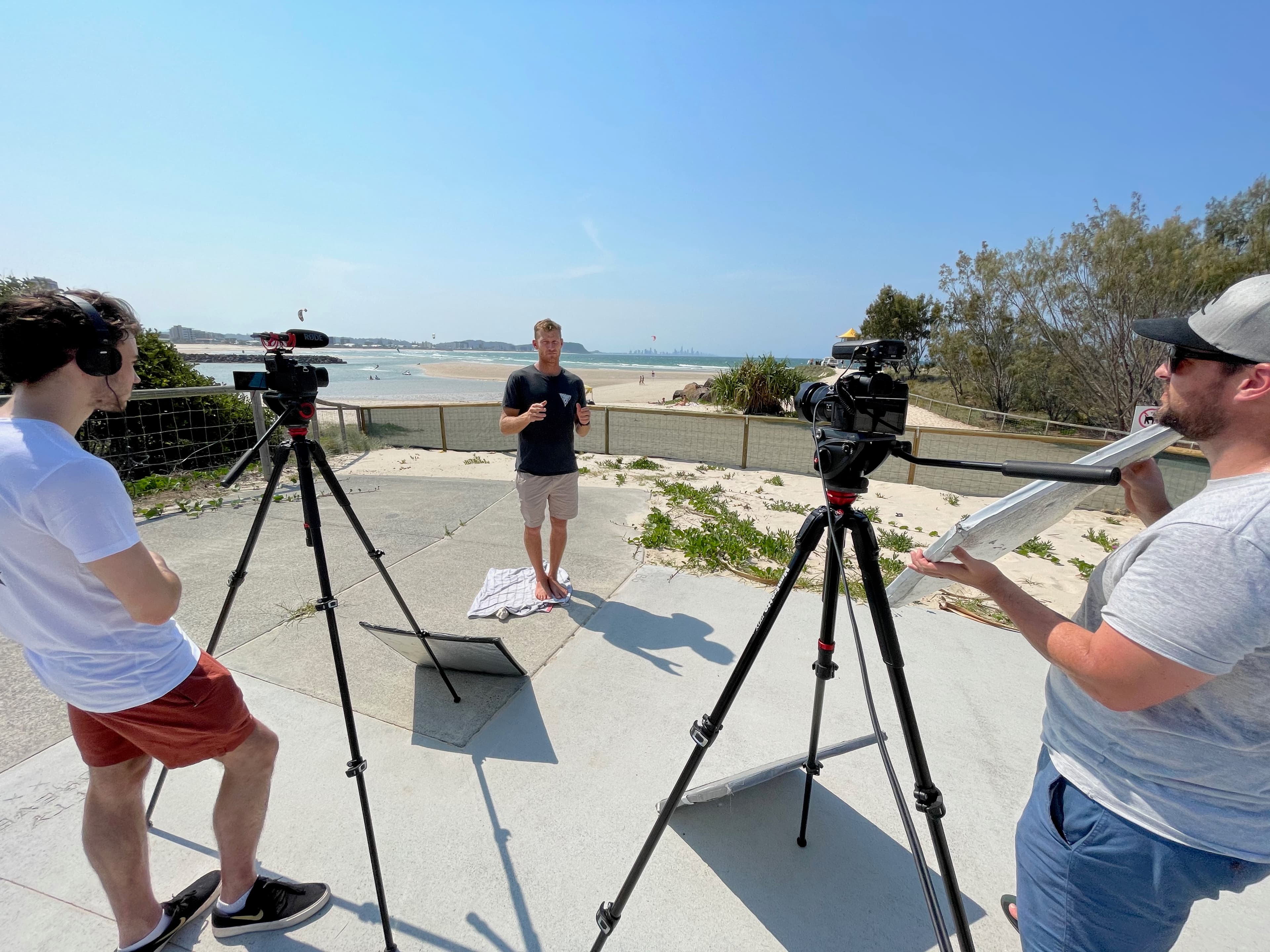 Beach video shoot with council permit compliance on the Gold Coast